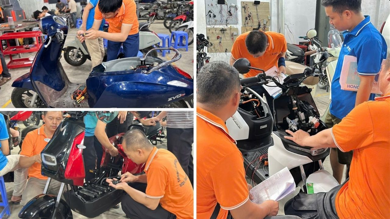 Thực Hành Xe Máy Điện Tại EAC Thực Hành Học Nghề Sửa Chữa Xe Máy Điện, Xe Đạp Điện
